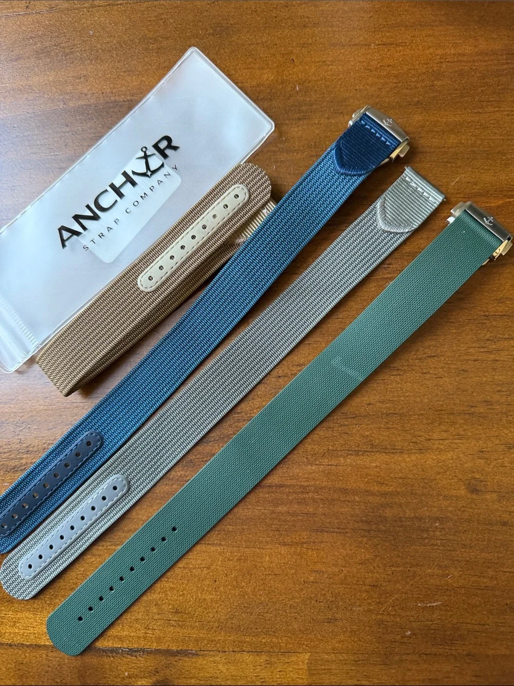 Anchor monopass straps- set of 4 with 2 stainless deployant clasps